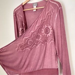 Fair Lady Washed Lace Waterfall Cardigan Boho Grunge Fairy Size 12 or Large A79